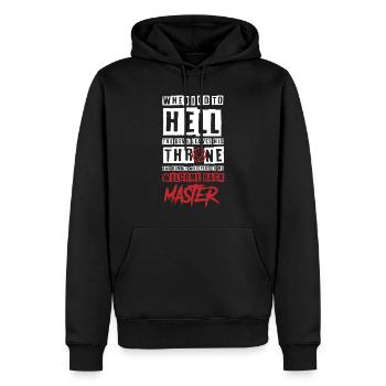 Enfer et maître, drôle - Sweat à capuche Premium bio Homme - noir - Devant - Nico (187cm)
