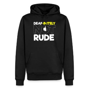 Deaf pride, hearing, disabled, deafness - Men’s Premium Organic Hoodie - black - Front - Nico (187cm)