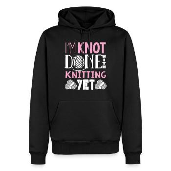 Stricken, Häkeln, Nähen, Garn, Häkeln, Strickerin - Männer Premium Bio Hoodie - Schwarz - Vorne - Nico (187cm)