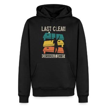 Cornhole-Spieler - Männer Premium Bio Hoodie - Schwarz - Vorne - Nico (187cm)
