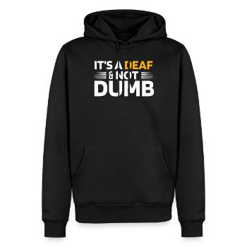 Fierté sourde, audiologiste, orthographe des doigts - Sweat à capuche Premium bio Homme - noir - Devant - Nico (187cm)