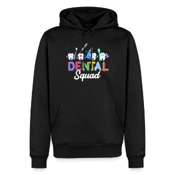 Technicien dentaire, cadre dentaire, hygiéniste dentaire - Sweat à capuche Premium bio Homme - noir - Devant - Nico (187cm)