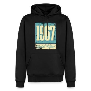 1967 Anniversaire de naissance Année de naissance - Sweat à capuche Premium bio Homme - noir - Devant - Nico (187cm)