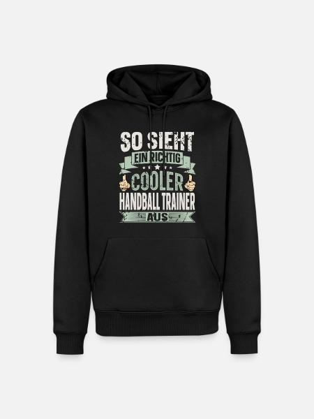 Handballtrainer Handball - Männer Premium Bio Hoodie - Schwarz