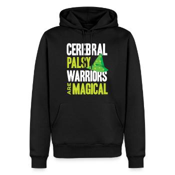 Hebral palsy, cerebral palsy consciousness - Men’s Premium Organic Hoodie - black - Front - Nico (187cm)