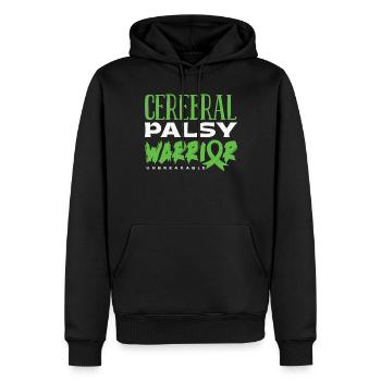 Hebral palsy, cerebral palsy consciousness - Men’s Premium Organic Hoodie - black - Front - Nico (187cm)