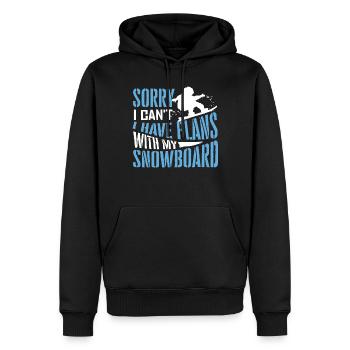 Snowboarders, Vacances snowboard, Matériel de snowboard - Sweat à capuche Premium bio Homme - noir - Devant - Nico (187cm)