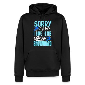 Snowboarders, Vacances snowboard, Matériel de snowboard - Sweat à capuche Premium bio Homme - noir - Devant - Nico (187cm)