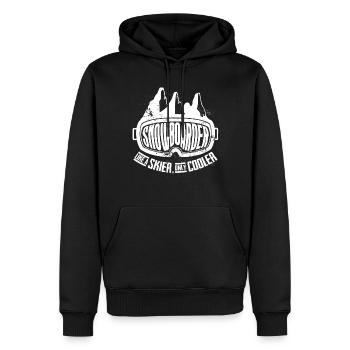 Snowboarders, Vacances snowboard, Matériel de snowboard - Sweat à capuche Premium bio Homme - noir - Devant - Nico (187cm)
