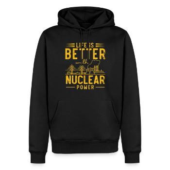 Ingénieur nucléaire, Sciences nucléaires, Science - Sweat à capuche Premium bio Homme - noir - Devant - Nico (187cm)