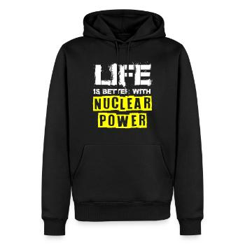 Ingénieur nucléaire, Sciences nucléaires, Science - Sweat à capuche Premium bio Homme - noir - Devant - Nico (187cm)