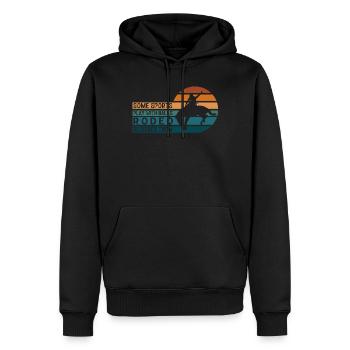 Rodéo, équitation de l’Ouest - Sweat à capuche Premium bio Homme - noir - Devant - Nico (187cm)