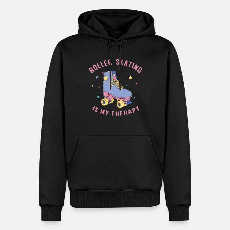 Roller, patinage, patinage à roulettes - Sweat à capuche Premium bio Homme - noir