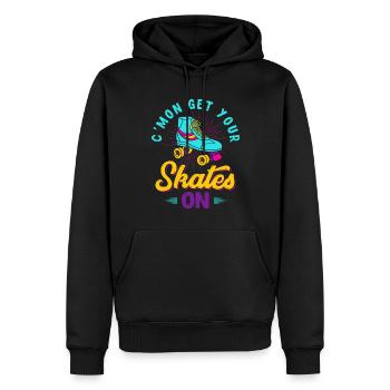 Roller, patinage, patinage à roulettes - Sweat à capuche Premium bio Homme - noir - Devant - Nico (187cm)