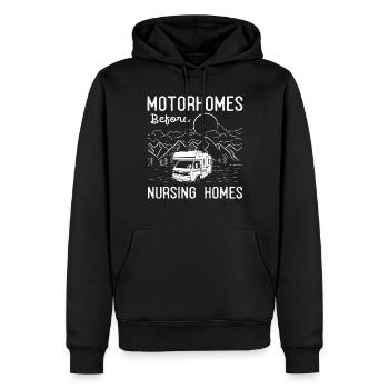 Camping camping-car, VR - Sweat à capuche Premium bio Homme - noir - Devant - Nico (187cm)