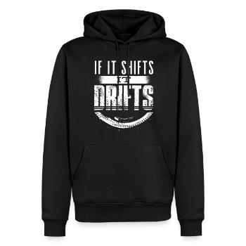 Dérive, Type de voiture, Amoureux des voitures, Tuning de voiture - Sweat à capuche Premium bio Homme - noir - Devant - Nico (187cm)