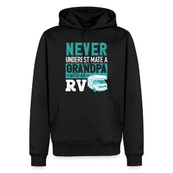 Camping-car, Camping-car, Camping camping-car - Sweat à capuche Premium bio Homme - noir - Devant - Nico (187cm)