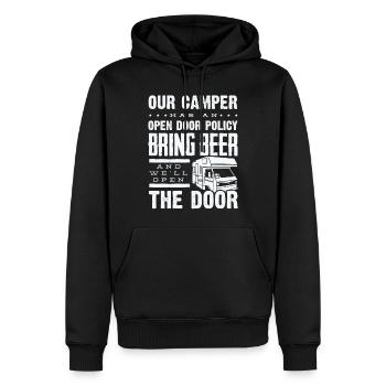 Camping-car, Camping-car, Camping camping-car - Sweat à capuche Premium bio Homme - noir - Devant - Nico (187cm)