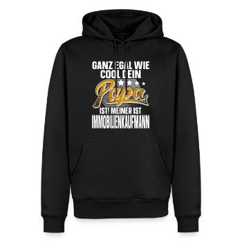 Immobilienkaufmann Papa Vater Vatertag - Männer Premium Bio Hoodie - Schwarz - Vorne - Nico (187cm)