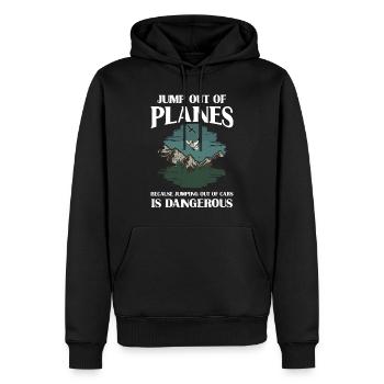 Fallschirmspringen, Fallschirmspringer - Männer Premium Bio Hoodie - Schwarz - Vorne - Nico (187cm)