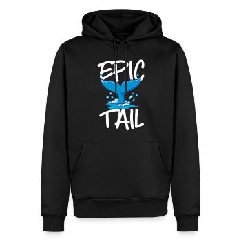 Observation des baleines, biologie marine, sciences de la mer - Sweat à capuche Premium bio Homme - noir - Devant - Nico (187cm)