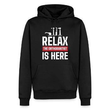 Kieferorthopäden, Zahnarzt, Zahnärztlicher Dienst - Männer Premium Bio Hoodie - Schwarz - Vorne - Nico (187cm)