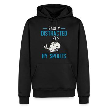 Baleines, baleines, observation des baleines, observation des baleines - Sweat à capuche Premium bio Homme - noir - Devant - Nico (187cm)