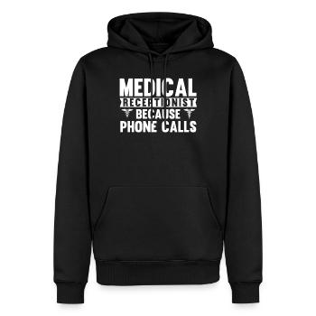 Arzthelferin, Rezeptionisten - Männer Premium Bio Hoodie - Schwarz - Vorne - Nico (187cm)