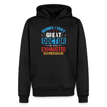 Arzthelferin, Rezeptionisten - Männer Premium Bio Hoodie - Schwarz - Vorne - Nico (187cm)