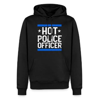 Costume de policier - Sweat à capuche Premium bio Homme - noir - Devant - Nico (187cm)