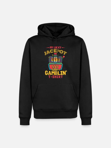 Slot machine, Player, Gambling - Men’s Premium Organic Hoodie - black