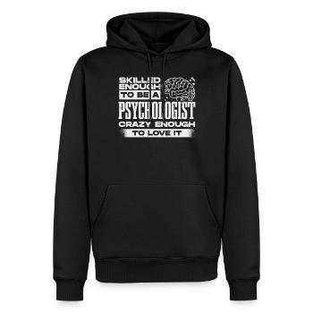 Psychologue, psychiatre, psychanalyste - Sweat à capuche Premium bio Homme - noir - Devant - Nico (187cm)