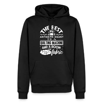 Quilting, tricot, machines à coudre, couture - Sweat à capuche Premium bio Homme - noir - Devant - Nico (187cm)