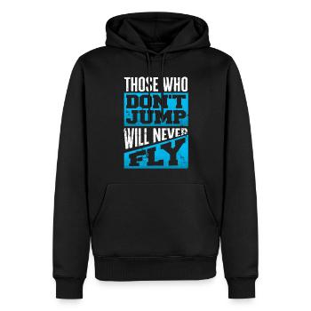Fallschirmspringen, Fallschirmspringer - Männer Premium Bio Hoodie - Schwarz - Vorne - Nico (187cm)