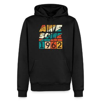 1962 Anniversaire Naissance Année de naissance millésime - Sweat à capuche Premium bio Homme - noir - Devant - Nico (187cm)