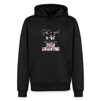 Dogo Argentino - Sweat à capuche Premium bio Homme - noir - Devant - Nico (187cm)