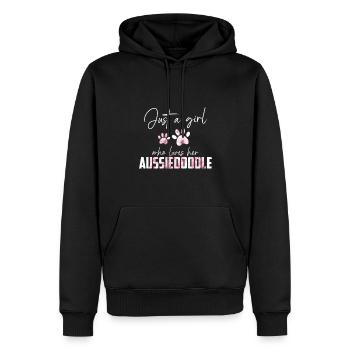 Aussiedoodle - Sweat à capuche Premium bio Homme - noir - Devant - Nico (187cm)