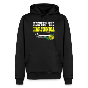 Harmonica player, Harmonica music - Men’s Premium Organic Hoodie - black - Front - Nico (187cm)
