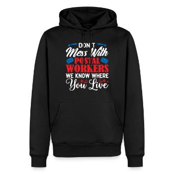 Postal worker, postal worker, postman - Men’s Premium Organic Hoodie - black - Front - Nico (187cm)