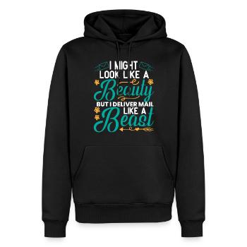 Postal worker, postal worker, postman - Men’s Premium Organic Hoodie - black - Front - Nico (187cm)