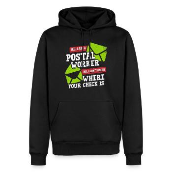 Postal worker, postal worker, postman - Men’s Premium Organic Hoodie - black - Front - Nico (187cm)