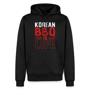 Koreanisches BBQ, Koreanisch - Männer Premium Bio Hoodie - Schwarz - Vorne - Nico (187cm)