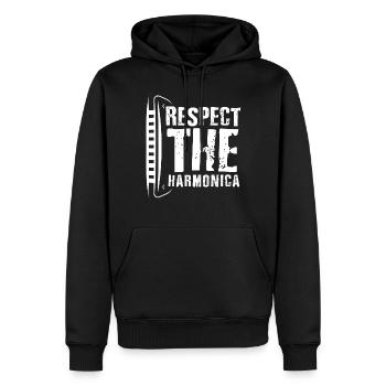Harmonica player, Unny harmonica - Men’s Premium Organic Hoodie - black - Front - Nico (187cm)