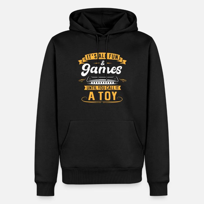 Harmonica player, Unny harmonica - Men’s Premium Organic Hoodie - black