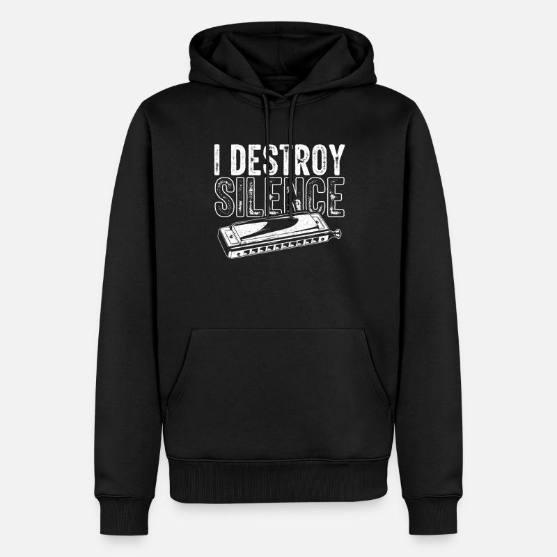 Harmonica player, Unny harmonica - Men’s Premium Organic Hoodie - black