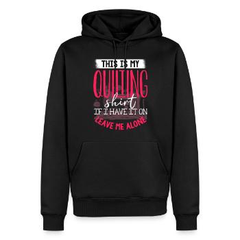 Quilting, tricot, couture, courtepointe - Sweat à capuche Premium bio Homme - noir - Devant - Nico (187cm)