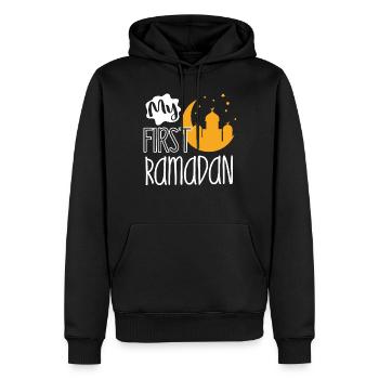 Célébration du Ramadan, fête musulmane - Sweat à capuche Premium bio Homme - noir - Devant - Nico (187cm)