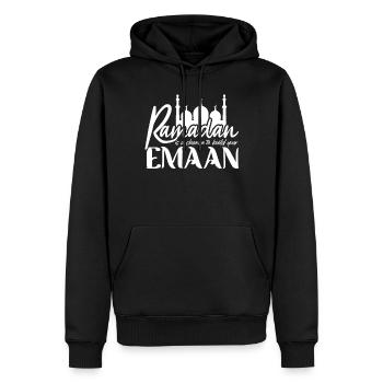 Célébration du Ramadan, fête musulmane - Sweat à capuche Premium bio Homme - noir - Devant - Nico (187cm)