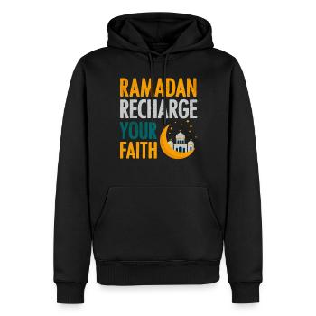 Célébration du Ramadan, fête musulmane - Sweat à capuche Premium bio Homme - noir - Devant - Nico (187cm)