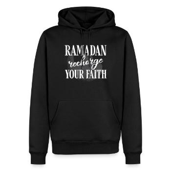 Célébration du Ramadan, fête musulmane - Sweat à capuche Premium bio Homme - noir - Devant - Nico (187cm)
